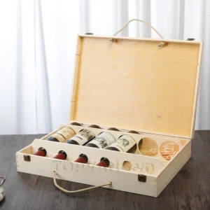 Hộp Gỗ Đựng Rượu Vang 6 Chai Nguyên Khối 15 Hop Go Dung Ruou Vang 6 Chai Nguyen Khoi Topvang 4
