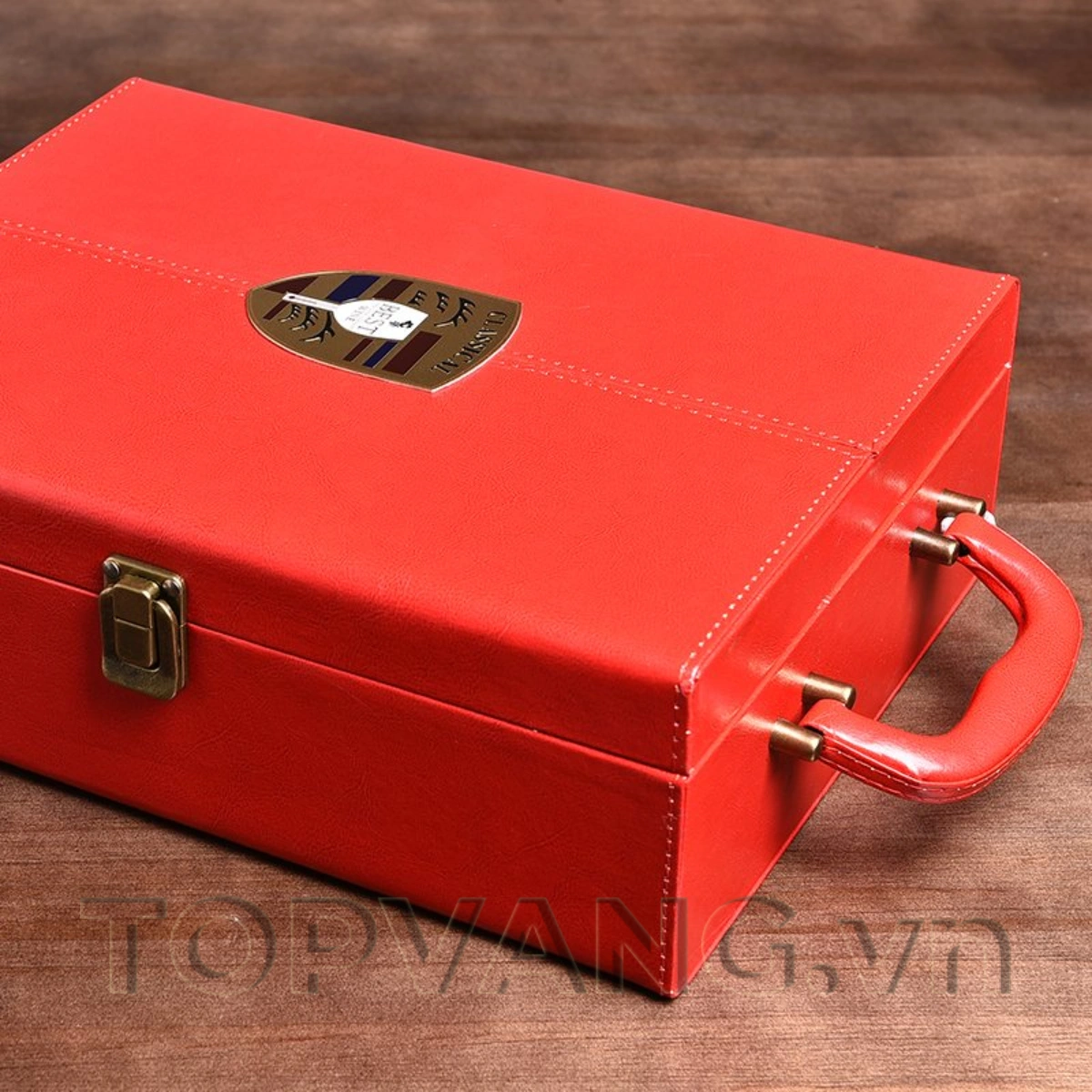 Hộp Rượu Da Đôi Best Wine Màu Đỏ Topvang.vn 1 Hop Ruou Da Doi Best Wine Mau Do Topvang.vn 1