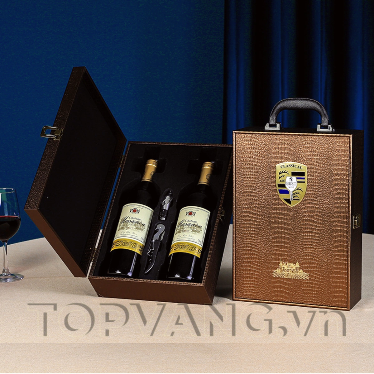 Hộp Rượu Da Đôi Best Wine Vân Cá Xấu Nâu Topvang.vn 2 Hop Ruou Da Doi Best Wine Van Ca Xau Nau Topvang.vn 2