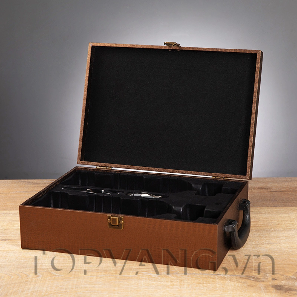 Hộp Rượu Da Đôi Best Wine Vân Cá Xấu Nâu Topvang.vn 3 Hop Ruou Da Doi Best Wine Van Ca Xau Nau Topvang.vn 3