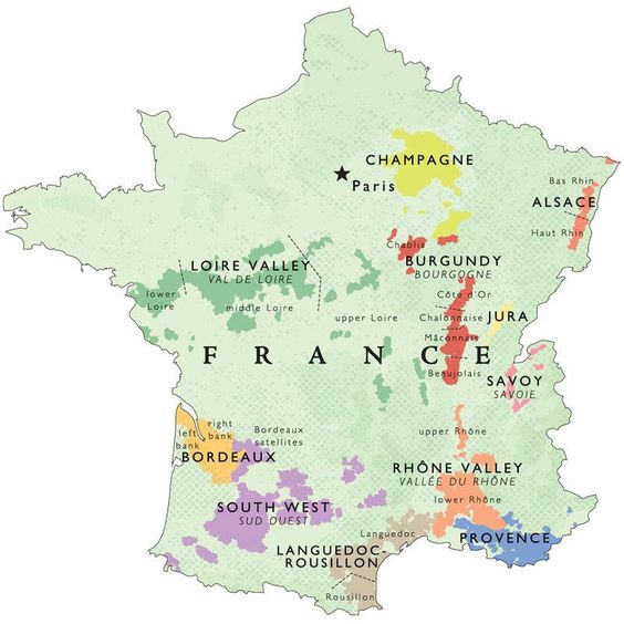 Nho Gamay (Gemay) - Beaujolais 7 Wine Map of France